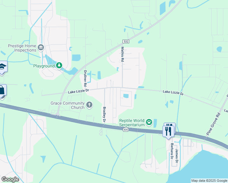 map of restaurants, bars, coffee shops, grocery stores, and more near 5595 East Irlo Bronson Memorial Highway in St. Cloud