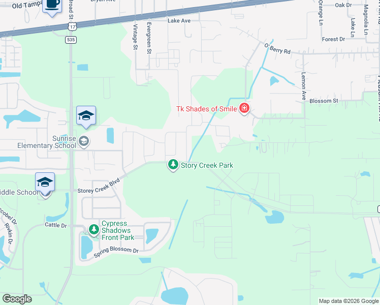 map of restaurants, bars, coffee shops, grocery stores, and more near 4190 Citrus Street in Kissimmee