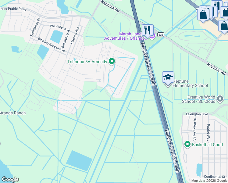 map of restaurants, bars, coffee shops, grocery stores, and more near in Kissimmee