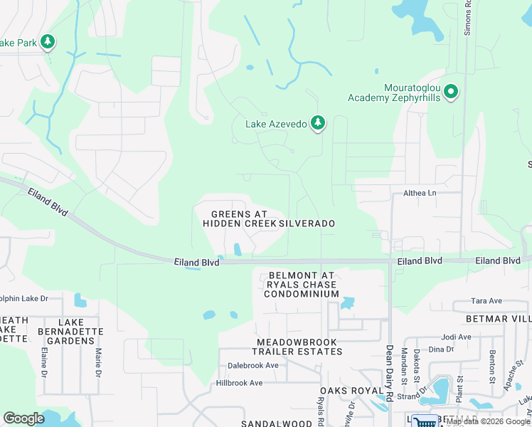 map of restaurants, bars, coffee shops, grocery stores, and more near 36019 Laguna Hills Circle in Zephyrhills