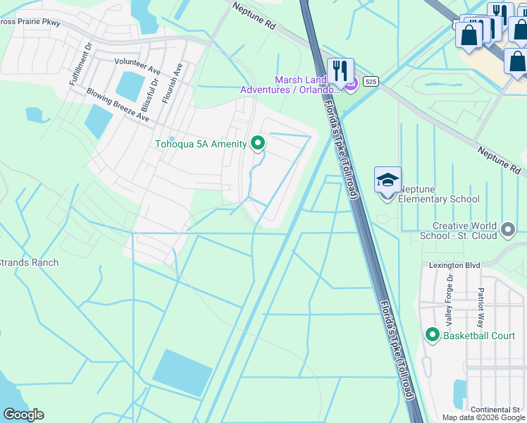 map of restaurants, bars, coffee shops, grocery stores, and more near in Kissimmee