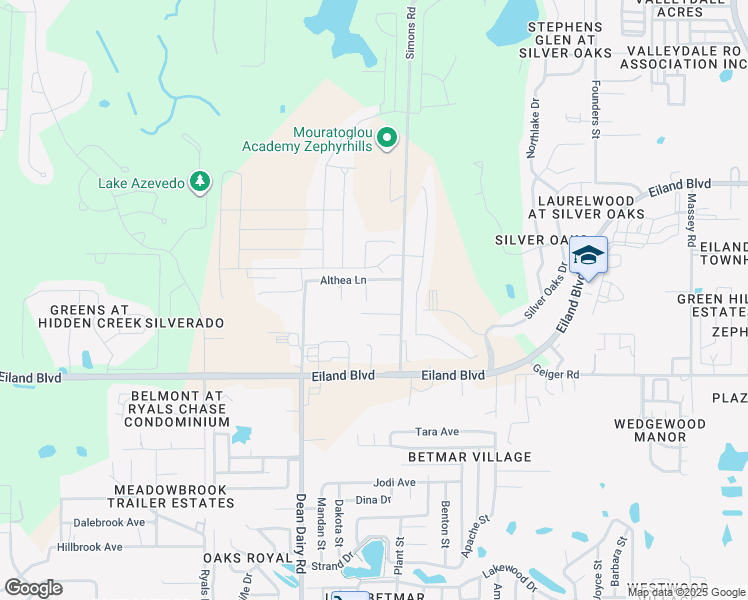 map of restaurants, bars, coffee shops, grocery stores, and more near 4802 Lullabye Lane in Zephyrhills