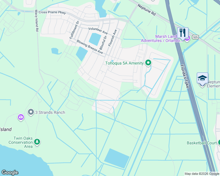 map of restaurants, bars, coffee shops, grocery stores, and more near 2730 Neptune Road in Kissimmee