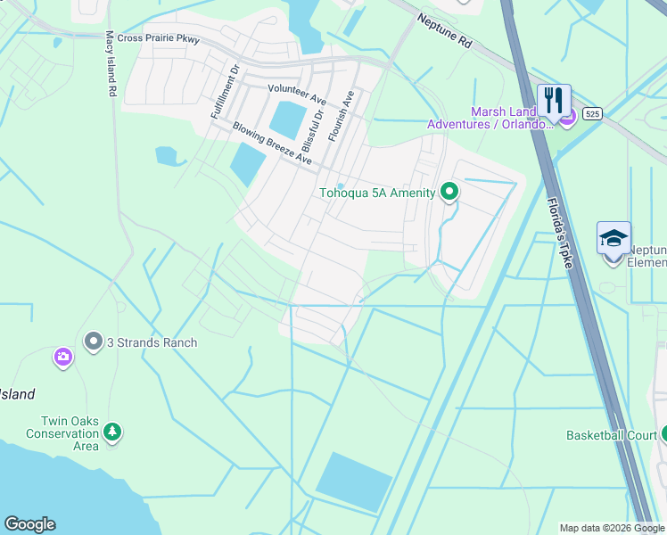 map of restaurants, bars, coffee shops, grocery stores, and more near 2730 Neptune Road in Kissimmee
