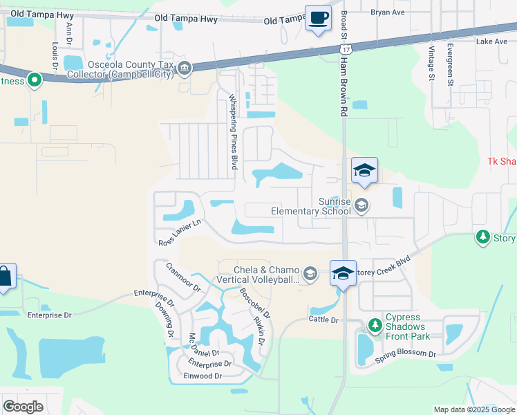 map of restaurants, bars, coffee shops, grocery stores, and more near 1950 Kimlyn Circle in Kissimmee