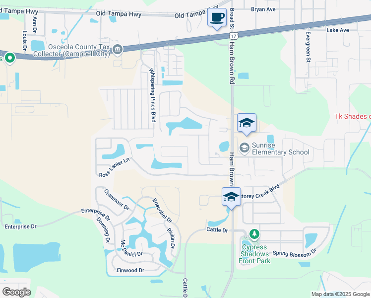 map of restaurants, bars, coffee shops, grocery stores, and more near 1966 Kimlyn Circle in Kissimmee