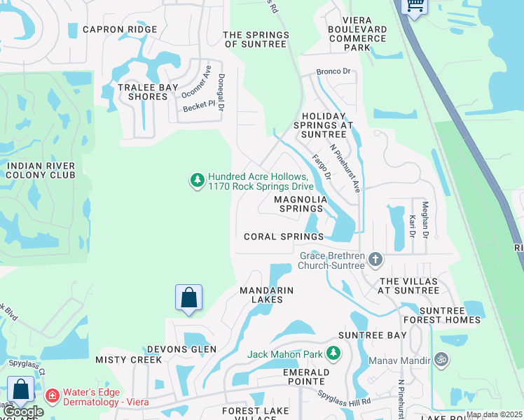 map of restaurants, bars, coffee shops, grocery stores, and more near 923 Shaw Circle in Melbourne