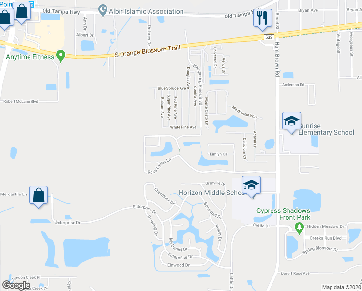 map of restaurants, bars, coffee shops, grocery stores, and more near 4712 Ross Lanier Lane in Kissimmee