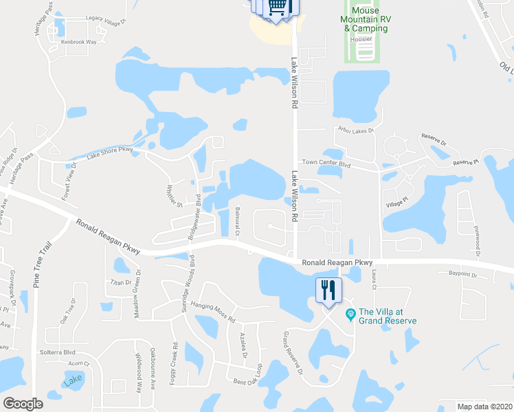 map of restaurants, bars, coffee shops, grocery stores, and more near 252 Robins Rest Circle in Davenport