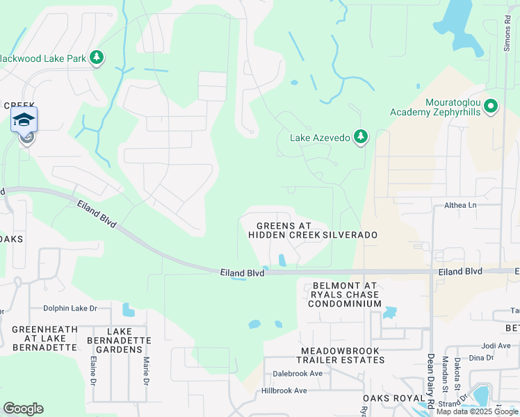 map of restaurants, bars, coffee shops, grocery stores, and more near 6237 Twin Bridges Drive in Zephyrhills