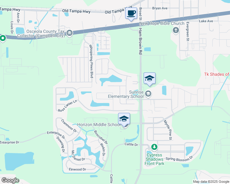 map of restaurants, bars, coffee shops, grocery stores, and more near 1966 Kimlyn Circle in Kissimmee