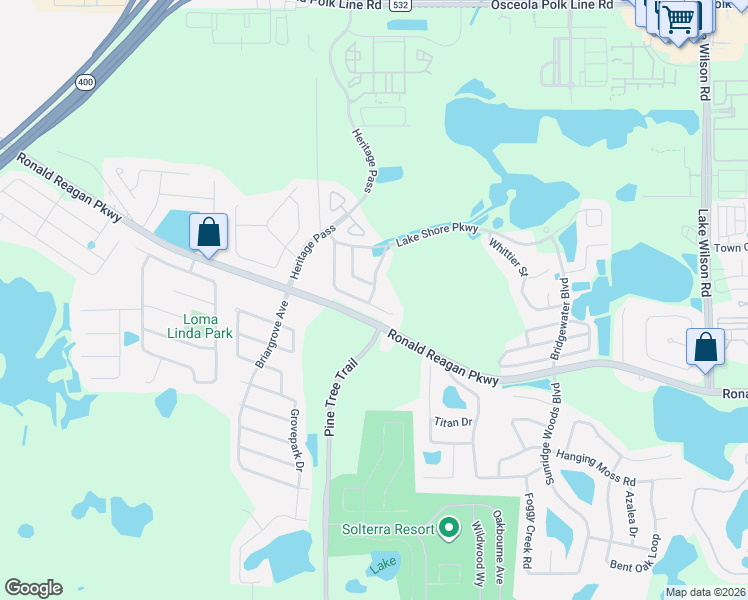 map of restaurants, bars, coffee shops, grocery stores, and more near 349 Sand Ridge Drive in Davenport