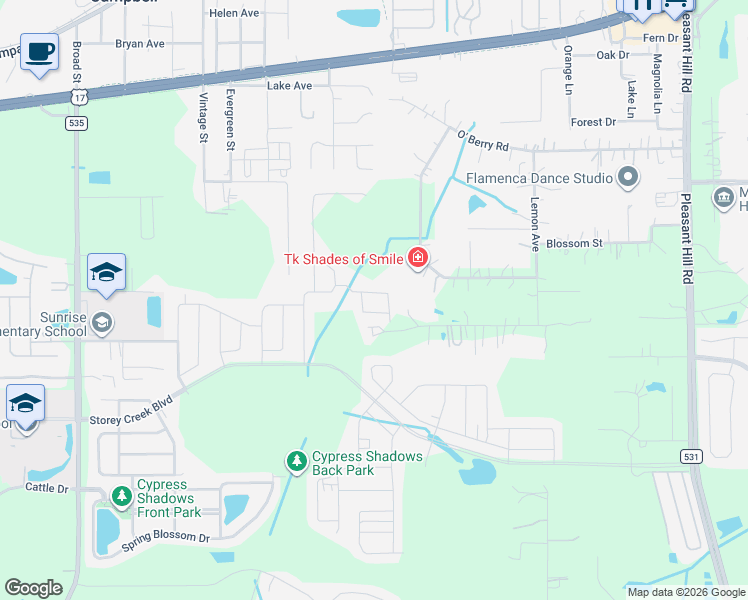 map of restaurants, bars, coffee shops, grocery stores, and more near 4181 Citrus Street in Kissimmee