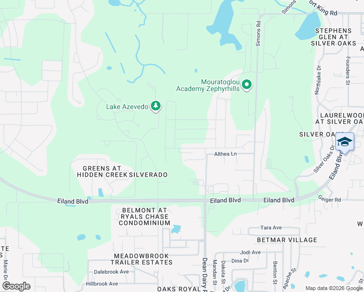 map of restaurants, bars, coffee shops, grocery stores, and more near 6211 Dean Dairy Road in Zephyrhills