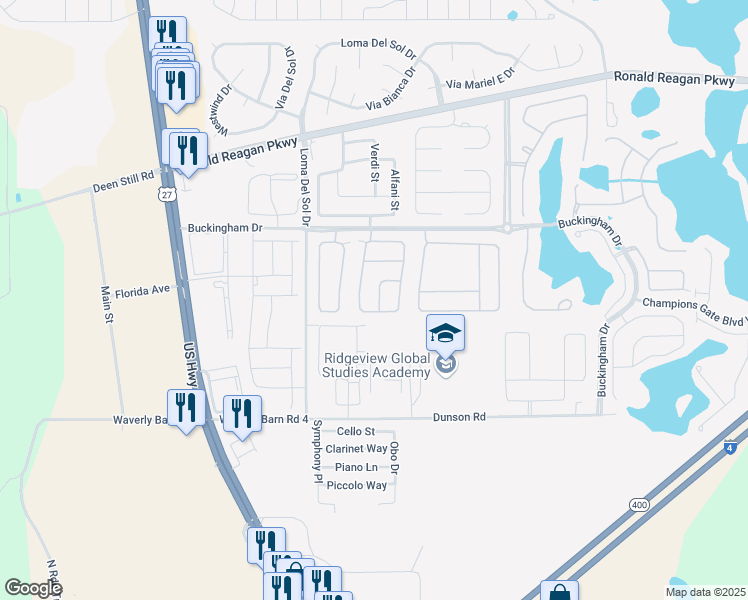 map of restaurants, bars, coffee shops, grocery stores, and more near 120 Richmond Drive in Davenport