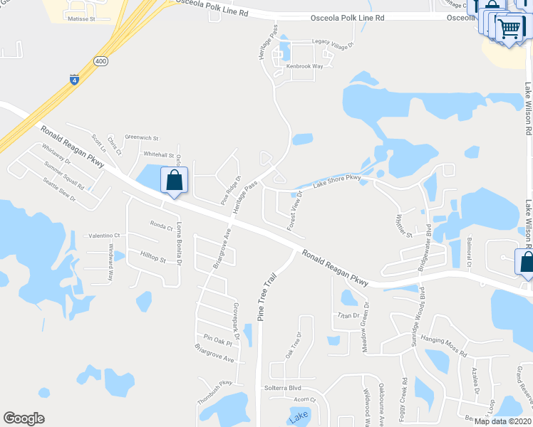 map of restaurants, bars, coffee shops, grocery stores, and more near 184 Sand Ridge Drive in Davenport
