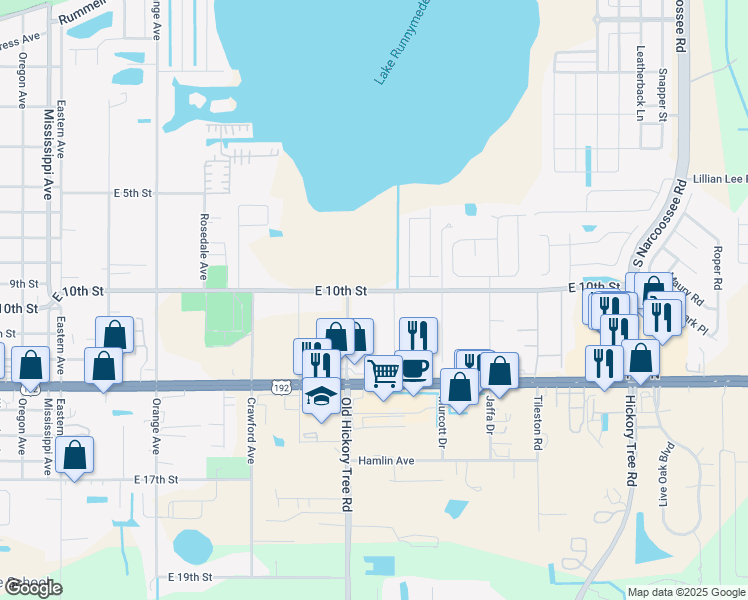 map of restaurants, bars, coffee shops, grocery stores, and more near 1335 East 10th Street in St. Cloud