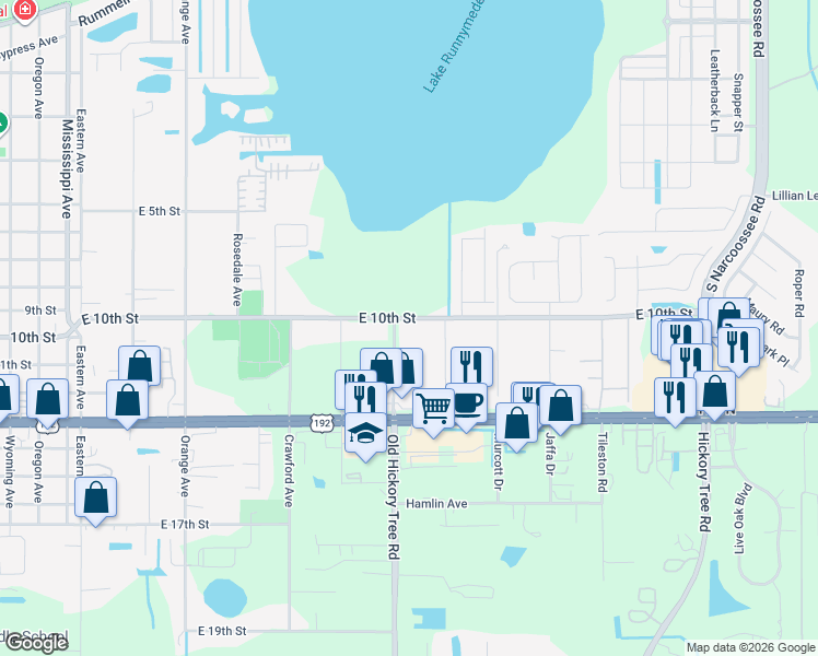 map of restaurants, bars, coffee shops, grocery stores, and more near 1335 East 10th Street in St. Cloud