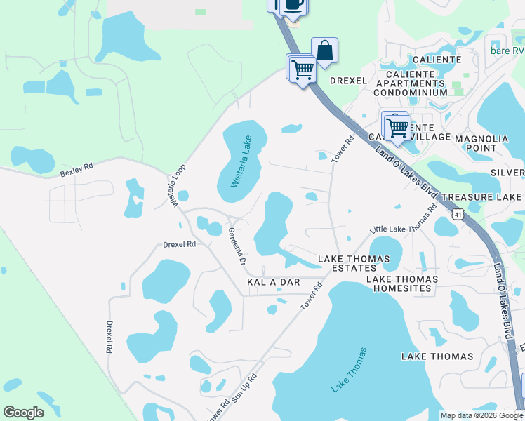 map of restaurants, bars, coffee shops, grocery stores, and more near 6316 Discovery Lane in Land O' Lakes