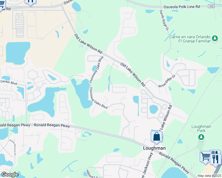 map of restaurants, bars, coffee shops, grocery stores, and more near 1199 Cypress Pointe Boulevard in Davenport