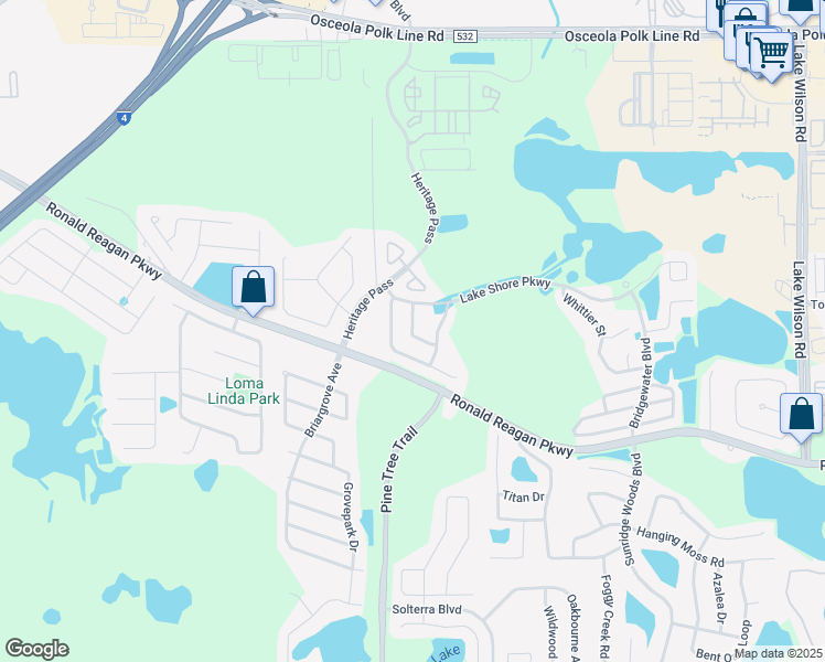 map of restaurants, bars, coffee shops, grocery stores, and more near 168 Forest View Court in Davenport