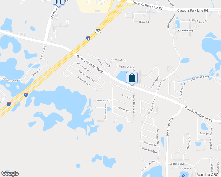 map of restaurants, bars, coffee shops, grocery stores, and more near 222 Loma Bonita Drive in Davenport