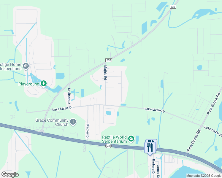 map of restaurants, bars, coffee shops, grocery stores, and more near 1899 Mathis Road in St. Cloud