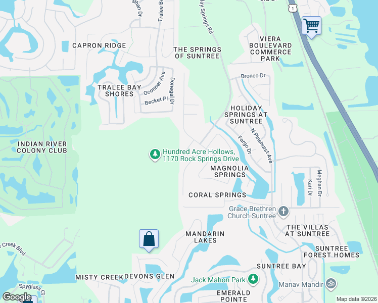 map of restaurants, bars, coffee shops, grocery stores, and more near 1174 Ida Way in Melbourne