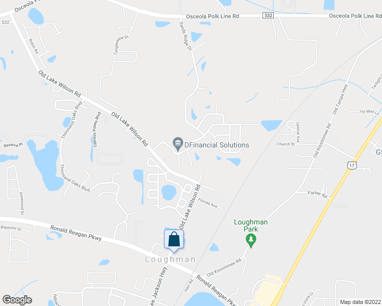 map of restaurants, bars, coffee shops, grocery stores, and more near 124 Hammock Court in Davenport