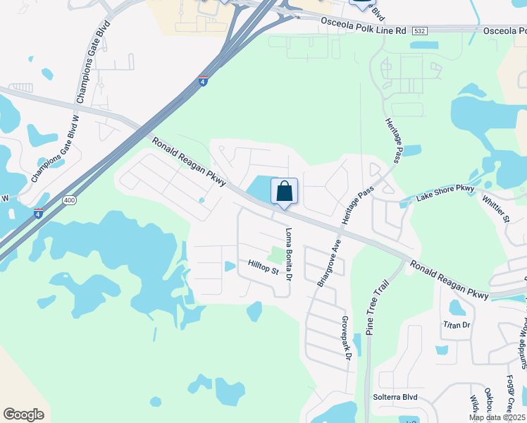 map of restaurants, bars, coffee shops, grocery stores, and more near 131 Loma Bonita Drive in Davenport