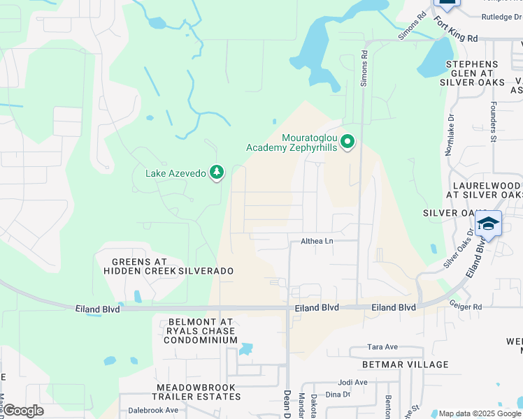 map of restaurants, bars, coffee shops, grocery stores, and more near 6211 Dean Dairy Road in Zephyrhills