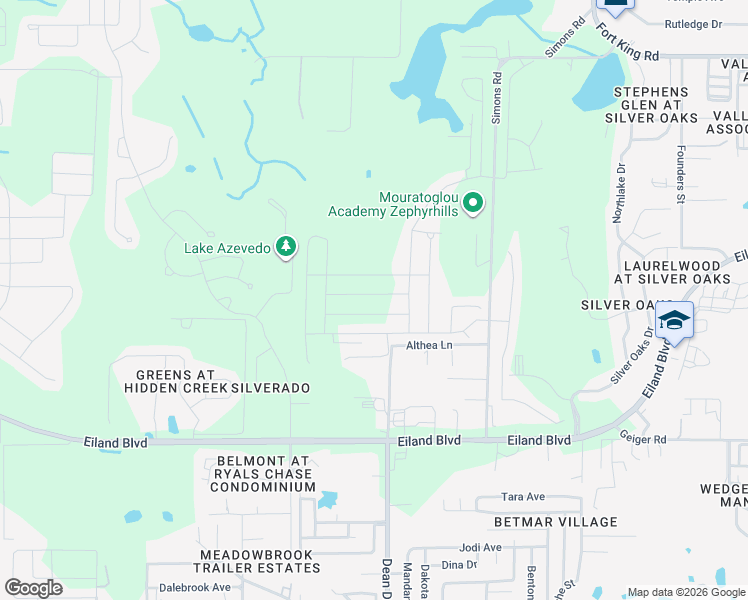 map of restaurants, bars, coffee shops, grocery stores, and more near 36456 Well Hill Way in Zephyrhills