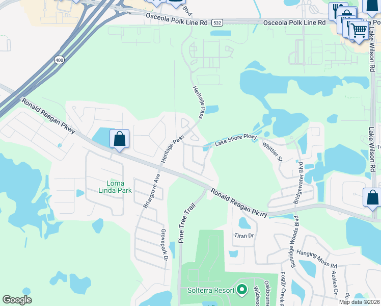 map of restaurants, bars, coffee shops, grocery stores, and more near 127 Forest View Court in Davenport