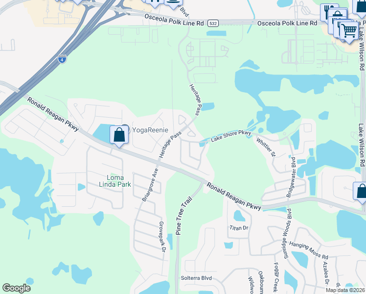 map of restaurants, bars, coffee shops, grocery stores, and more near 157 Forest View Court in Davenport