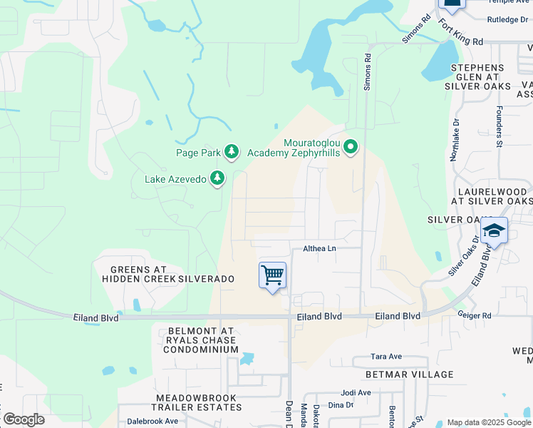 map of restaurants, bars, coffee shops, grocery stores, and more near 6211 Dean Dairy Road in Zephyrhills