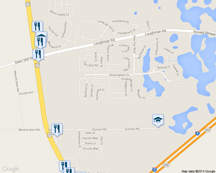 map of restaurants, bars, coffee shops, grocery stores, and more near 205 Knightsbridge Circle in Davenport