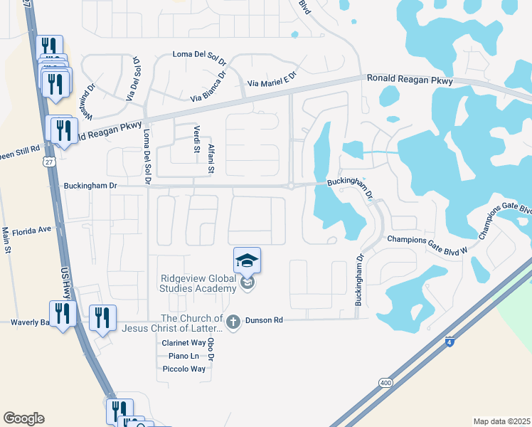 map of restaurants, bars, coffee shops, grocery stores, and more near 344 Regency Street in Davenport