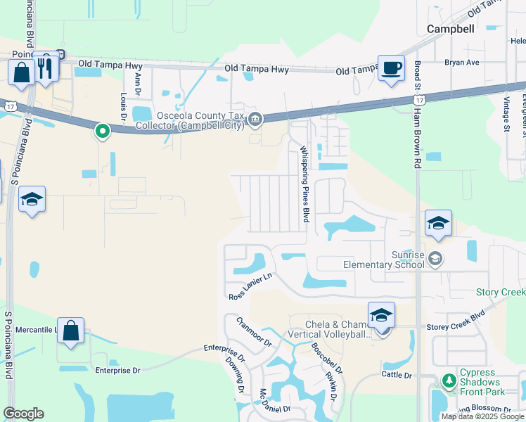 map of restaurants, bars, coffee shops, grocery stores, and more near 1741 Balsam Avenue in Kissimmee