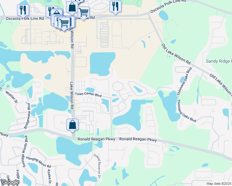 map of restaurants, bars, coffee shops, grocery stores, and more near 723 Terrace Ridge Circle in Davenport