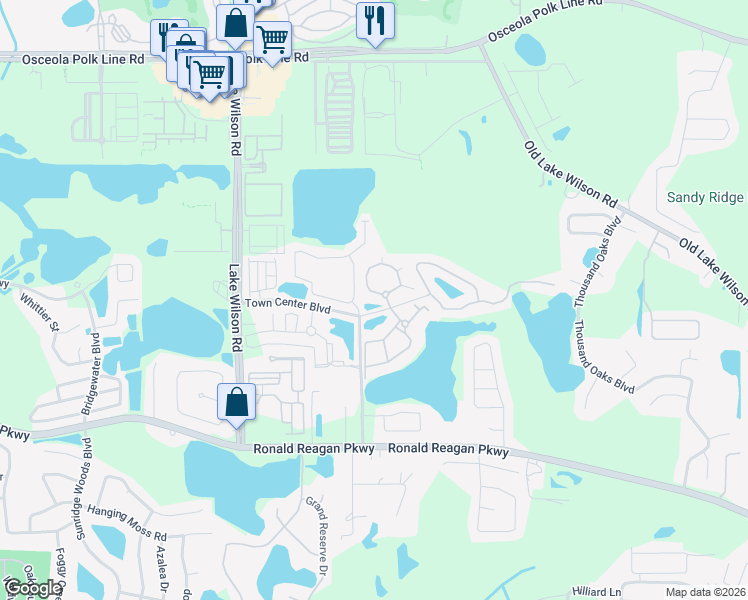 map of restaurants, bars, coffee shops, grocery stores, and more near 723 Terrace Ridge Circle in Davenport