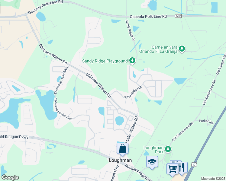 map of restaurants, bars, coffee shops, grocery stores, and more near 1063 Royal Ridge Drive in Davenport