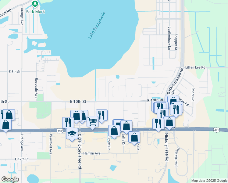 map of restaurants, bars, coffee shops, grocery stores, and more near 4722 Ashton Drive West in Saint Cloud