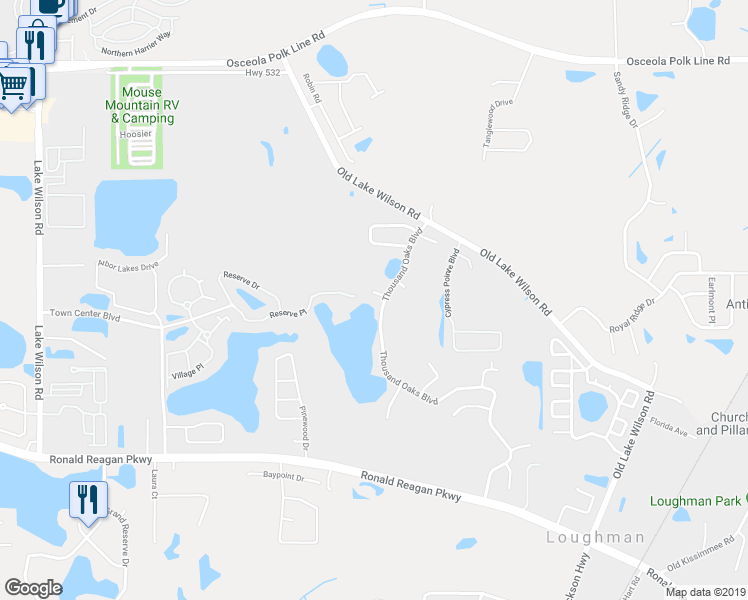 map of restaurants, bars, coffee shops, grocery stores, and more near 115 Water Chase Court in Davenport