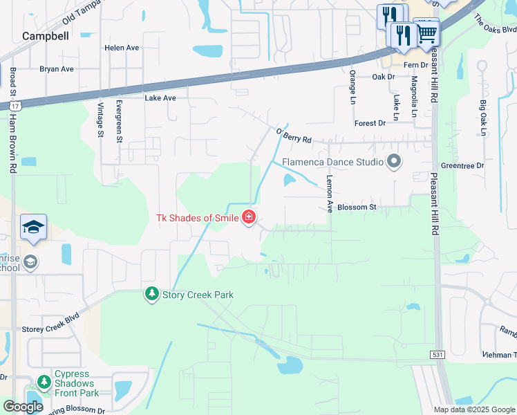 map of restaurants, bars, coffee shops, grocery stores, and more near 1855 Grove Court in Kissimmee