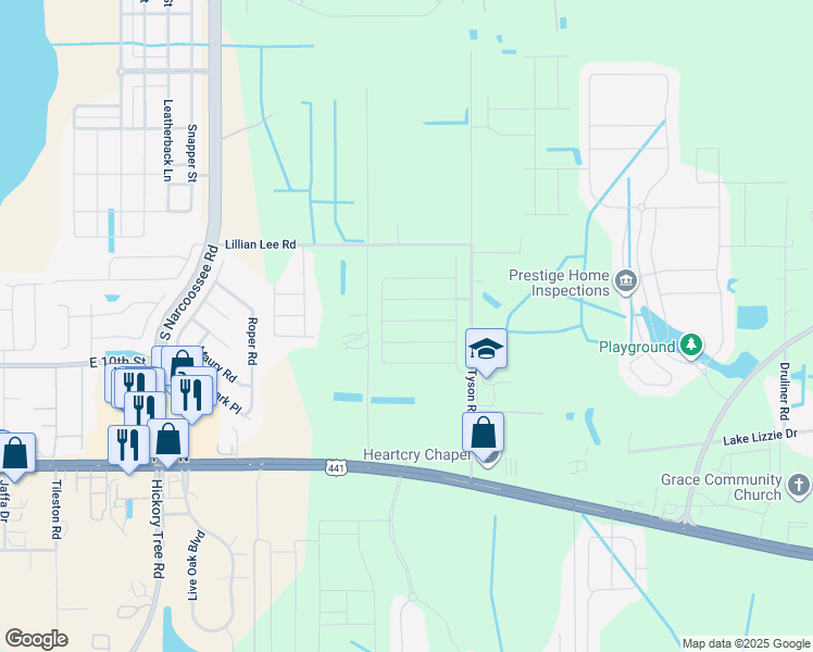 map of restaurants, bars, coffee shops, grocery stores, and more near 5110 Star Ruby Avenue in St. Cloud