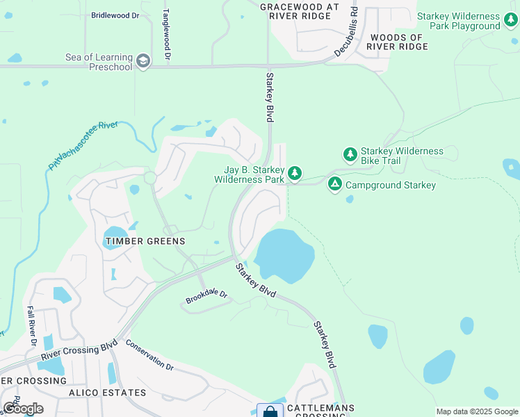 map of restaurants, bars, coffee shops, grocery stores, and more near 6335 Clark Lake Drive in New Port Richey