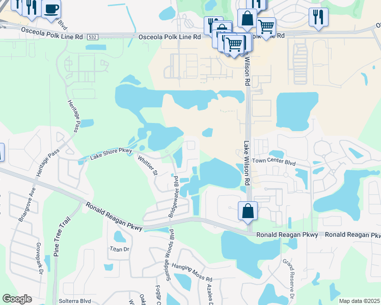 map of restaurants, bars, coffee shops, grocery stores, and more near 212 Lake Shore Parkway in Davenport