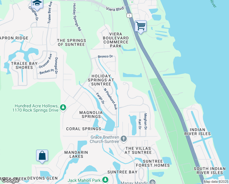 map of restaurants, bars, coffee shops, grocery stores, and more near 1337 California Drive in Melbourne