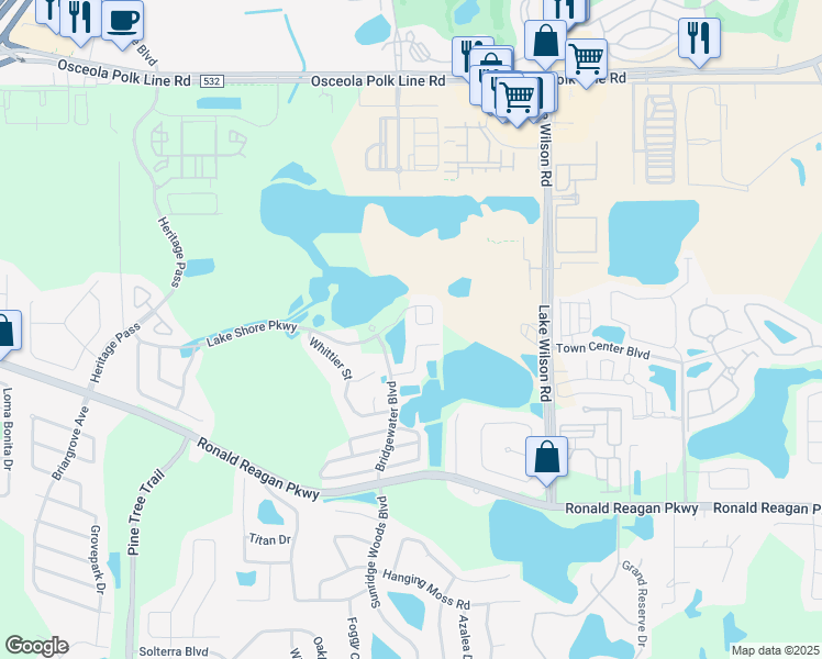 map of restaurants, bars, coffee shops, grocery stores, and more near 212 Lake Shore Parkway in Davenport