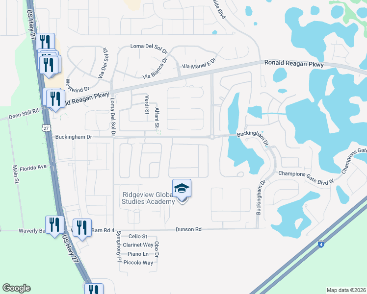 map of restaurants, bars, coffee shops, grocery stores, and more near 1110 Knightsbridge Circle in Davenport